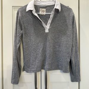 CHASOR size XS cropped long sleeve polo.